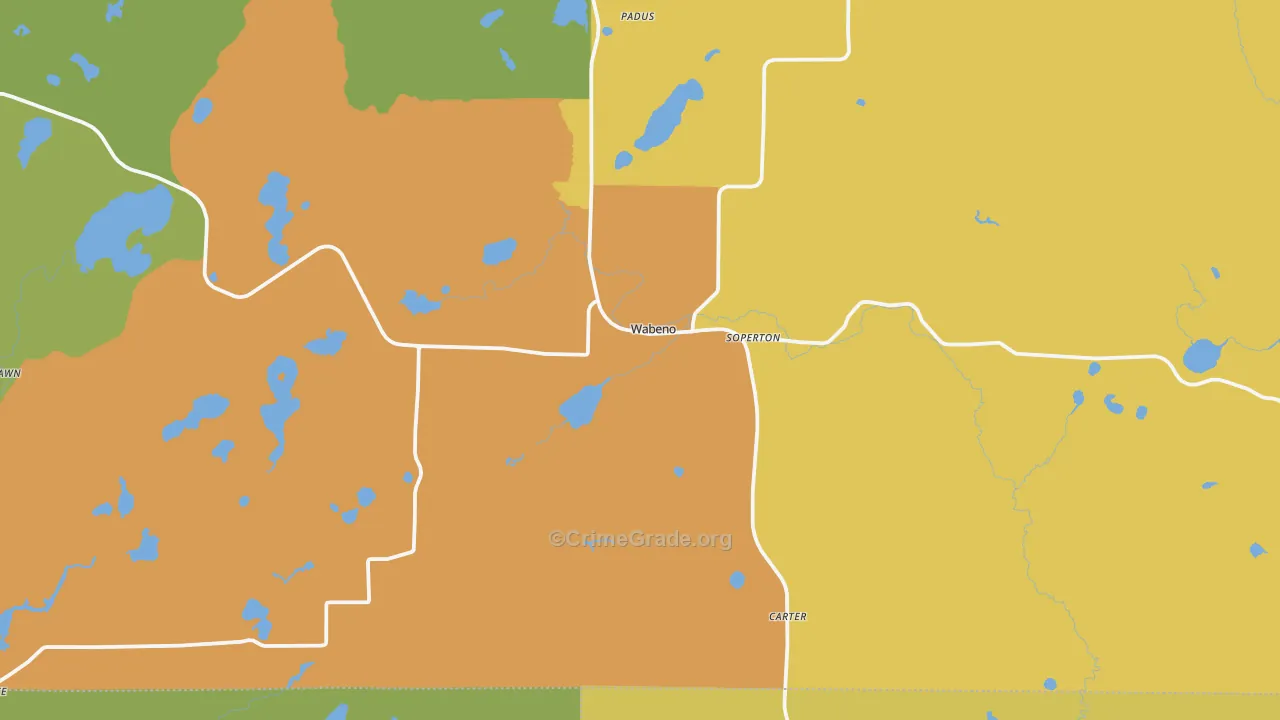 54566, WI Map of Drug-Related Crime Rates