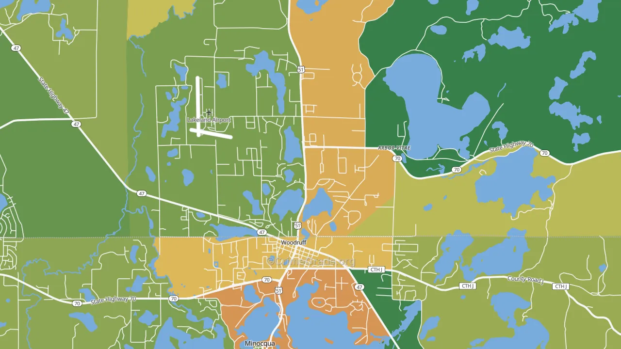 54568, WI Map of Drug-Related Crime Rates
