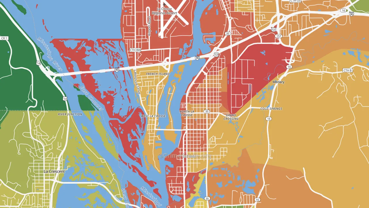 54603, WI Map of Drug-Related Crime Rates