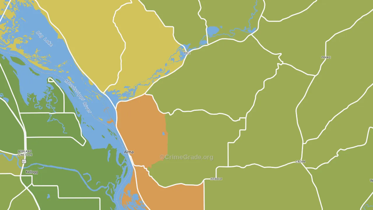 54610, WI Map of Drug-Related Crime Rates