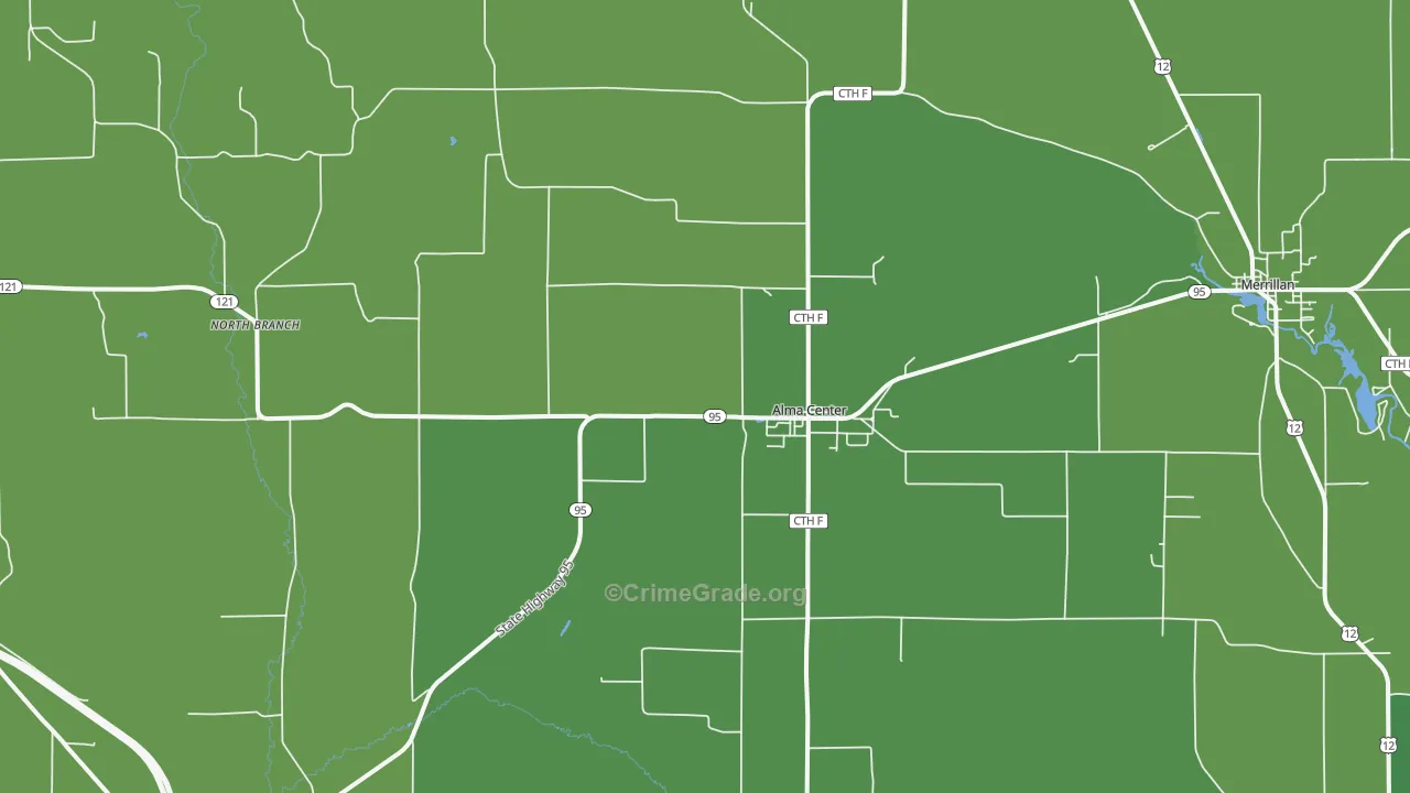 54611, WI Map of Drug-Related Crime Rates