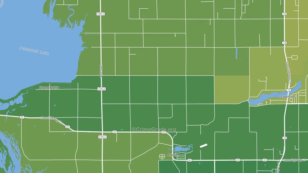 54613, WI Map of Drug-Related Crime Rates