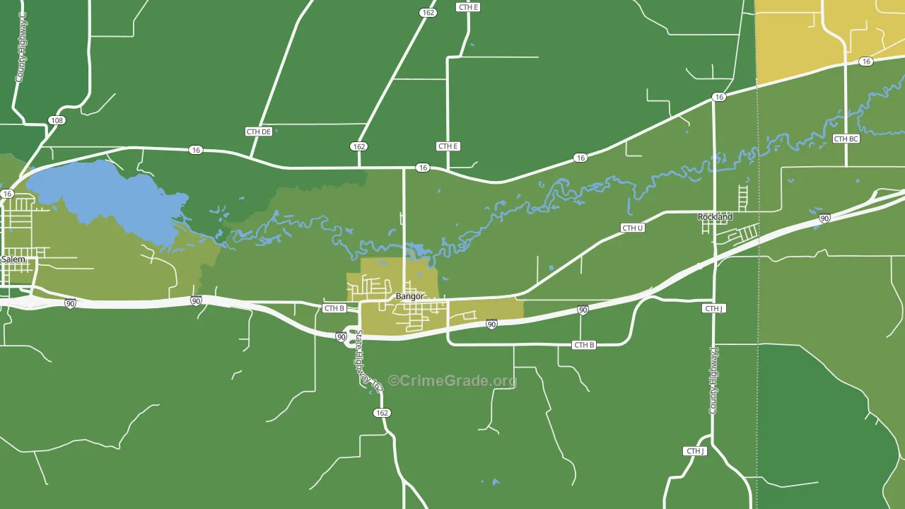 54614, WI Map of Drug-Related Crime Rates