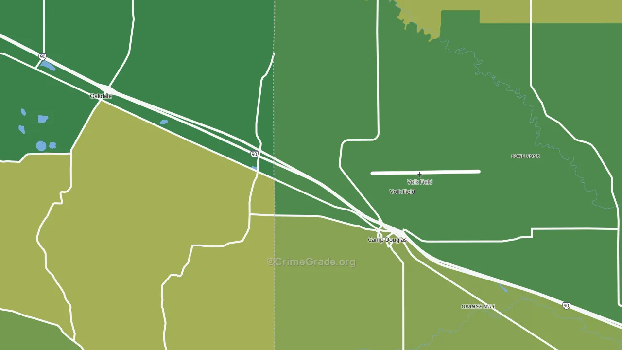 54618, WI Map of Drug-Related Crime Rates