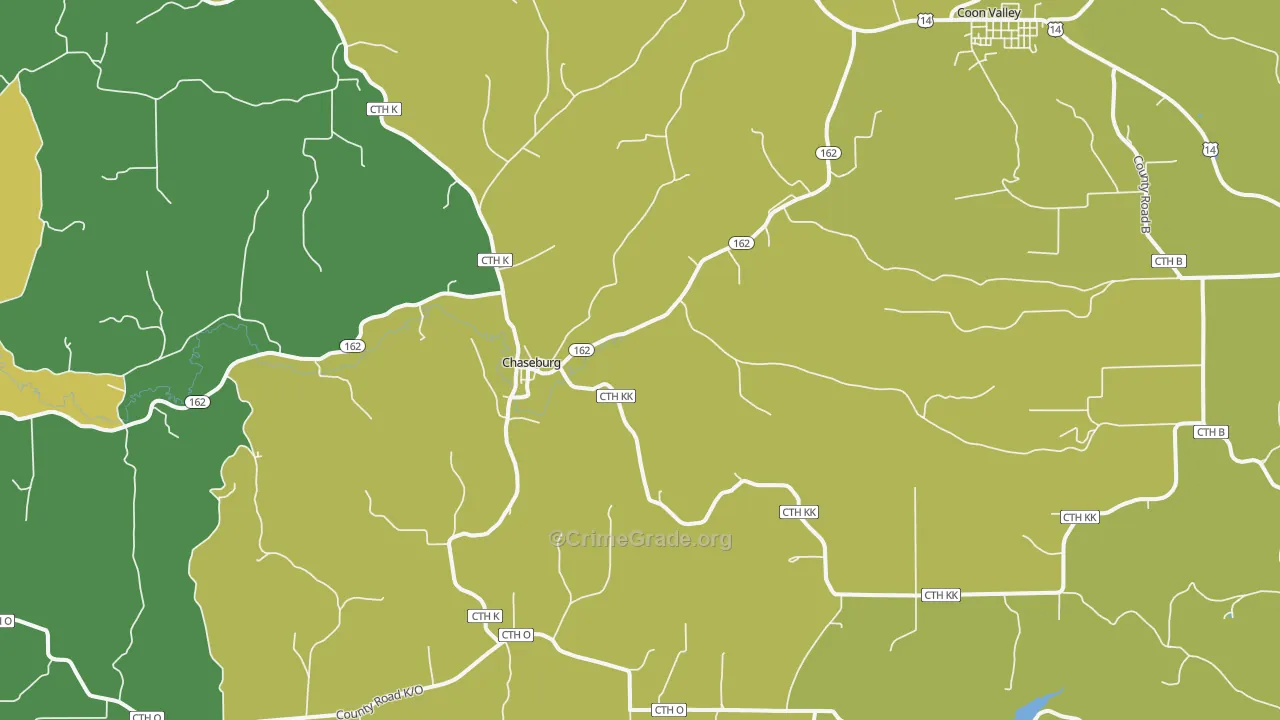 54621, WI Map of Drug-Related Crime Rates