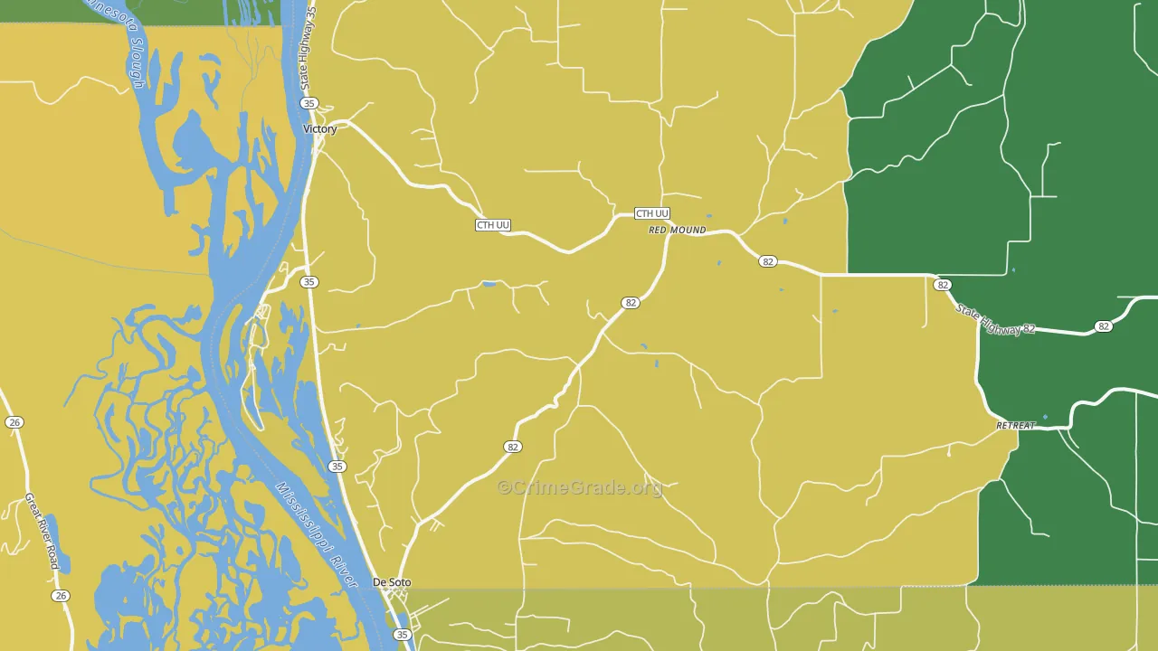 54624, WI Map of Drug-Related Crime Rates