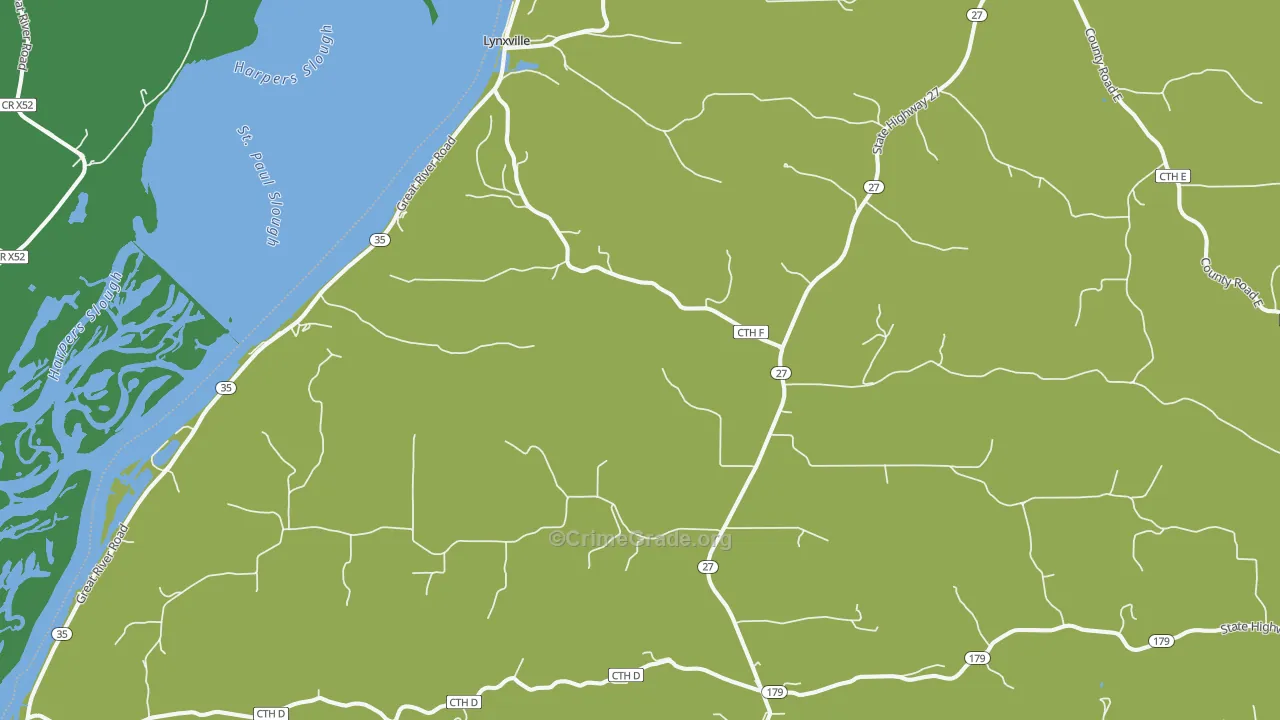 54626, WI Map of Drug-Related Crime Rates