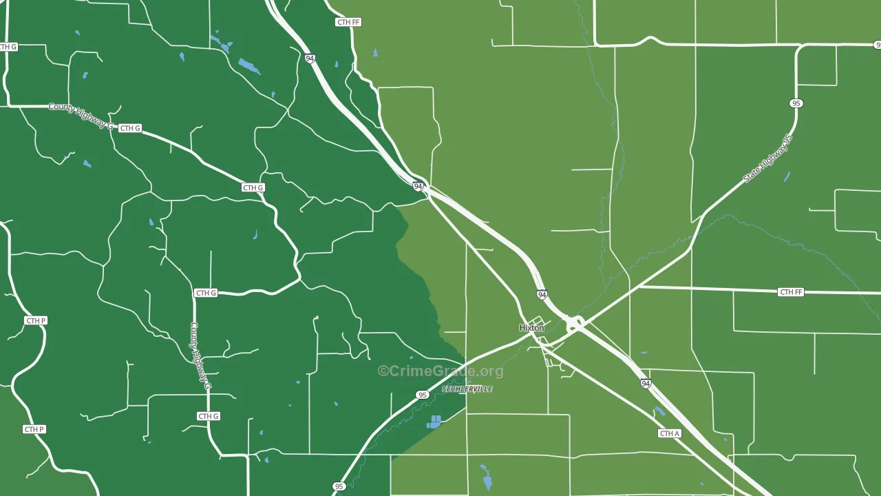 54635, WI Map of Drug-Related Crime Rates
