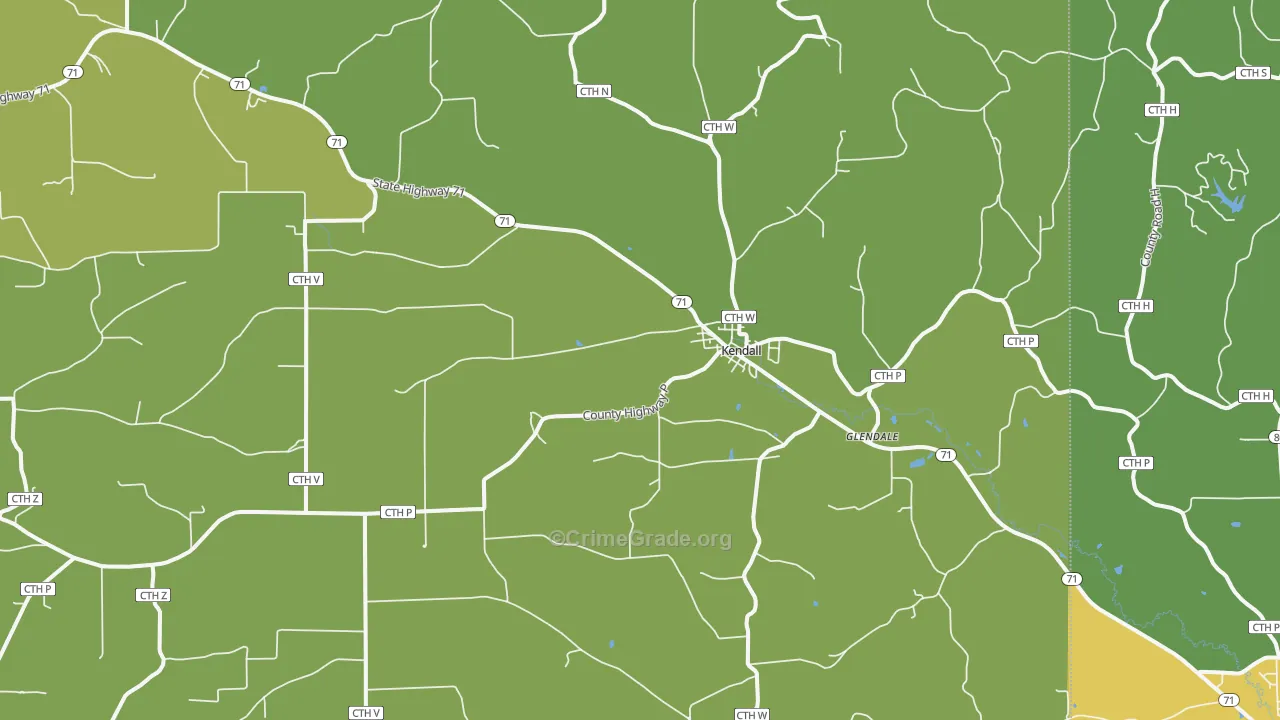 54638, WI Map of Drug-Related Crime Rates