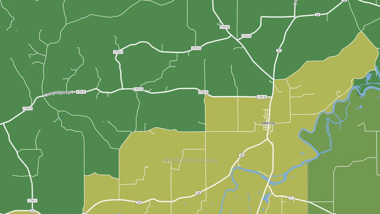 54642, WI Map of Drug-Related Crime Rates