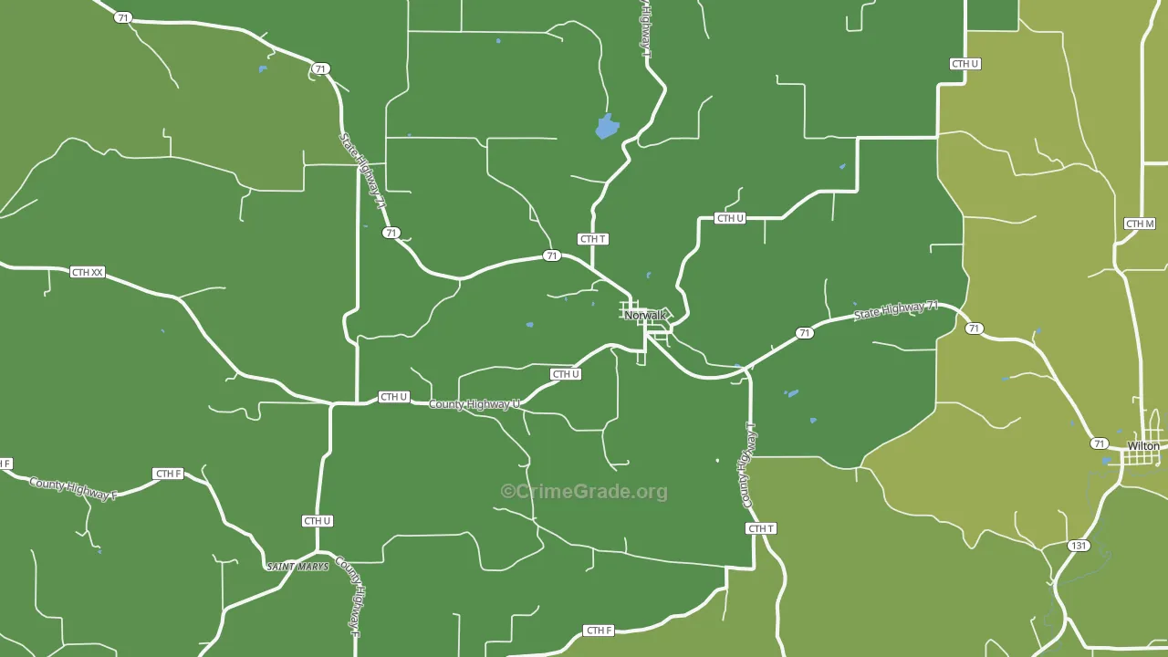 54648, WI Map of Drug-Related Crime Rates