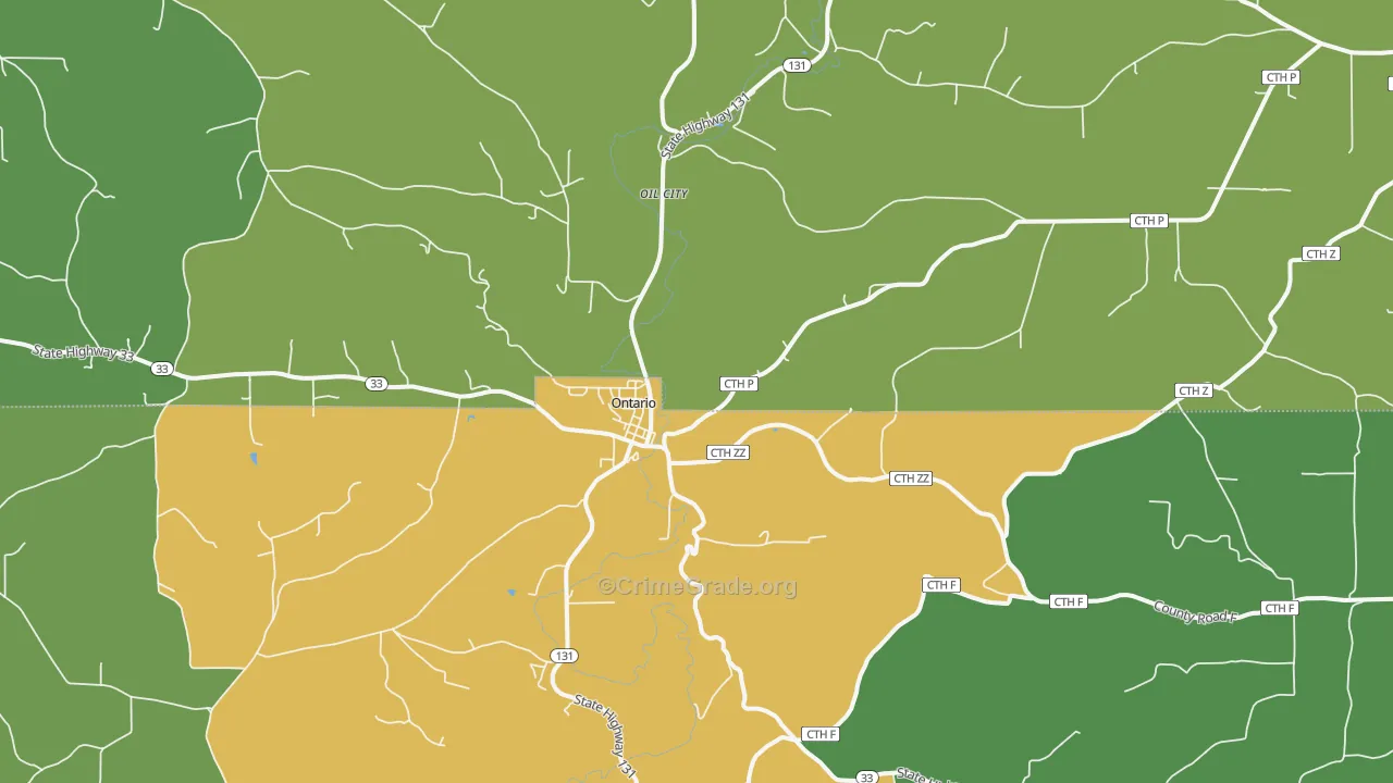 54651, WI Map of Drug-Related Crime Rates