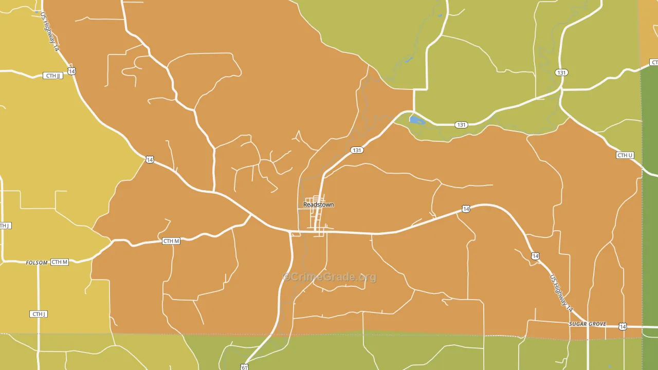 54652, WI Map of Drug-Related Crime Rates