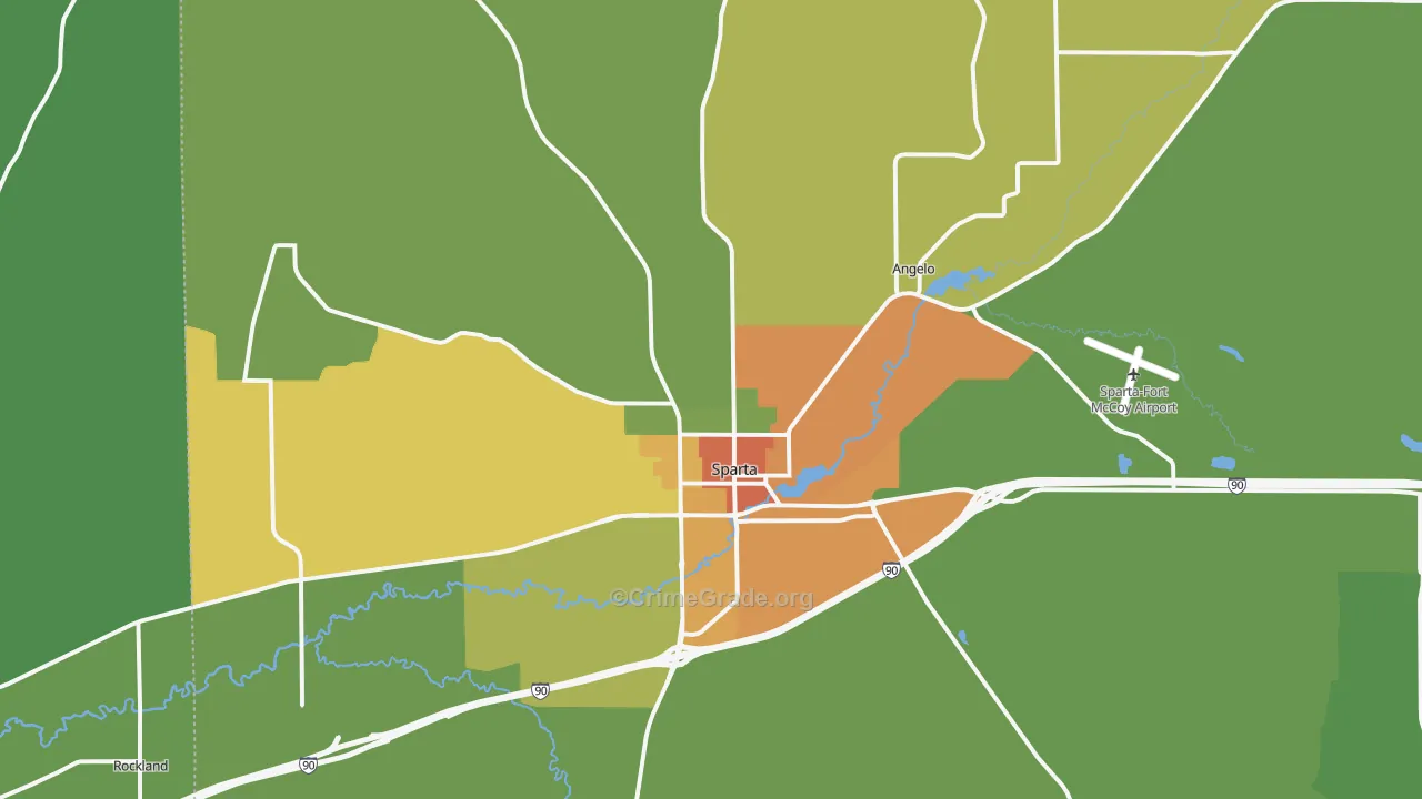 54656, WI Map of Drug-Related Crime Rates