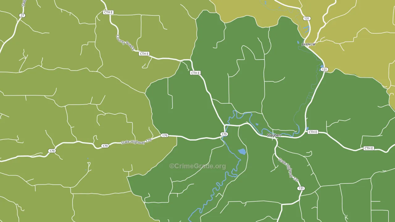 54657, WI Map of Drug-Related Crime Rates
