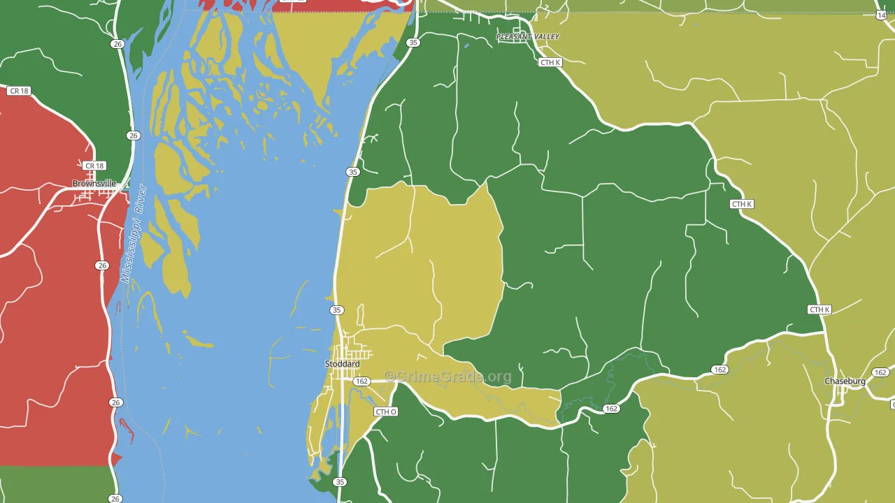 54658, WI Map of Drug-Related Crime Rates
