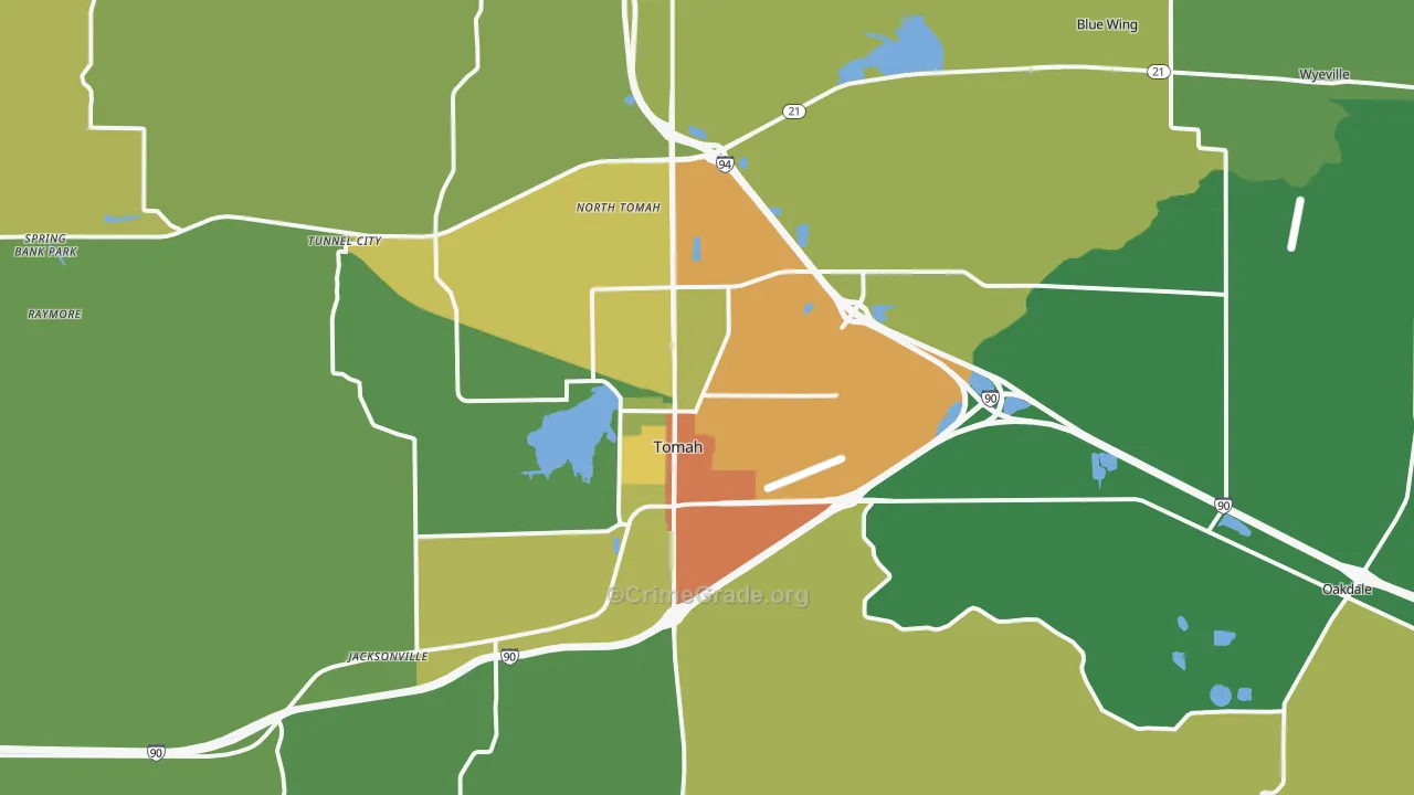 54660, WI Map of Drug-Related Crime Rates
