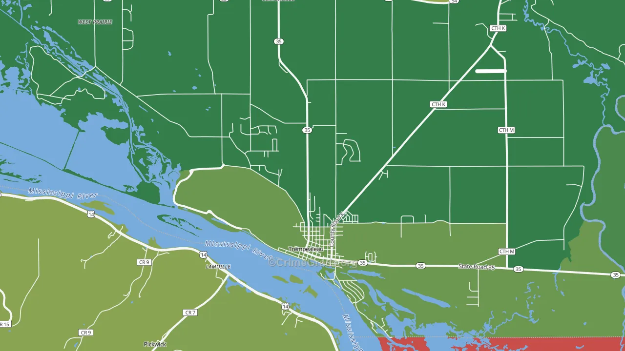 54661, WI Map of Drug-Related Crime Rates