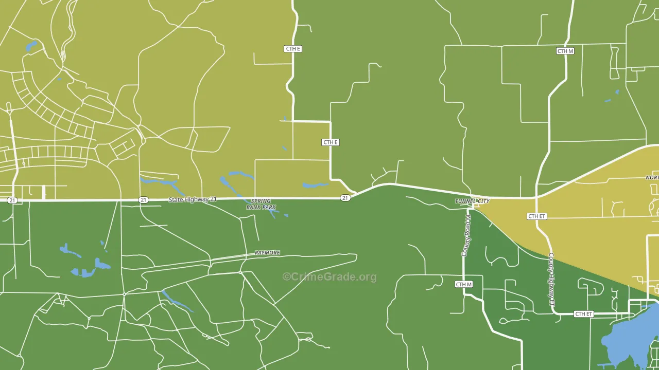 54662, WI Map of Drug-Related Crime Rates