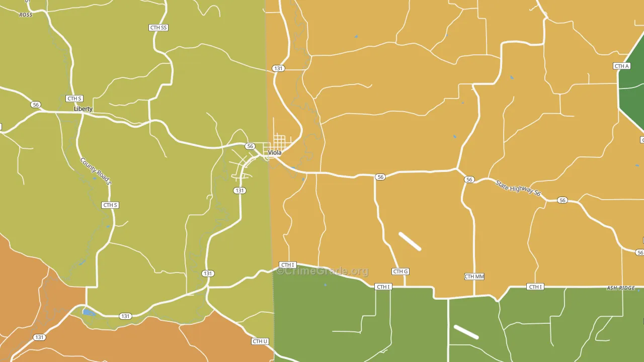 54664, WI Map of Drug-Related Crime Rates