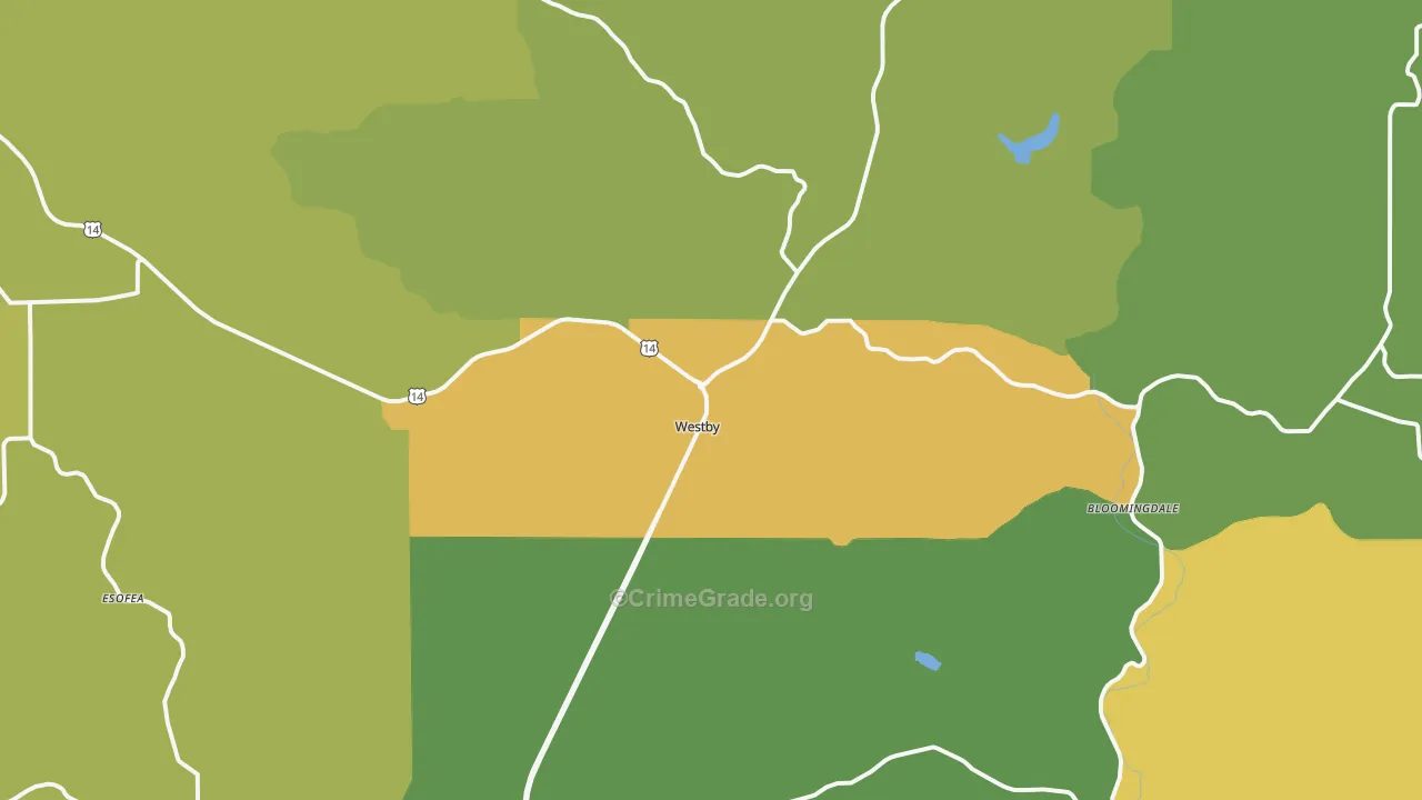 54667, WI Map of Drug-Related Crime Rates