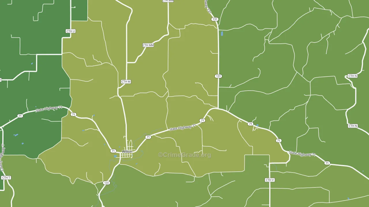54670, WI Map of Drug-Related Crime Rates