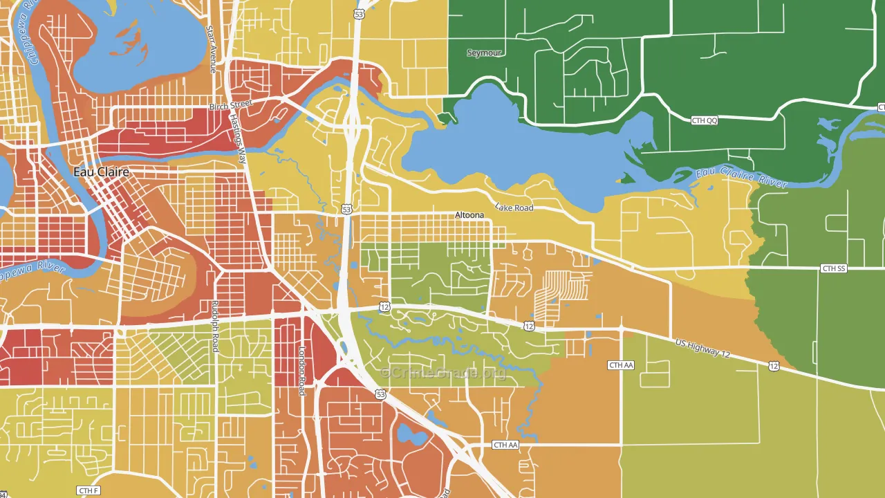 54720, WI Map of Drug-Related Crime Rates