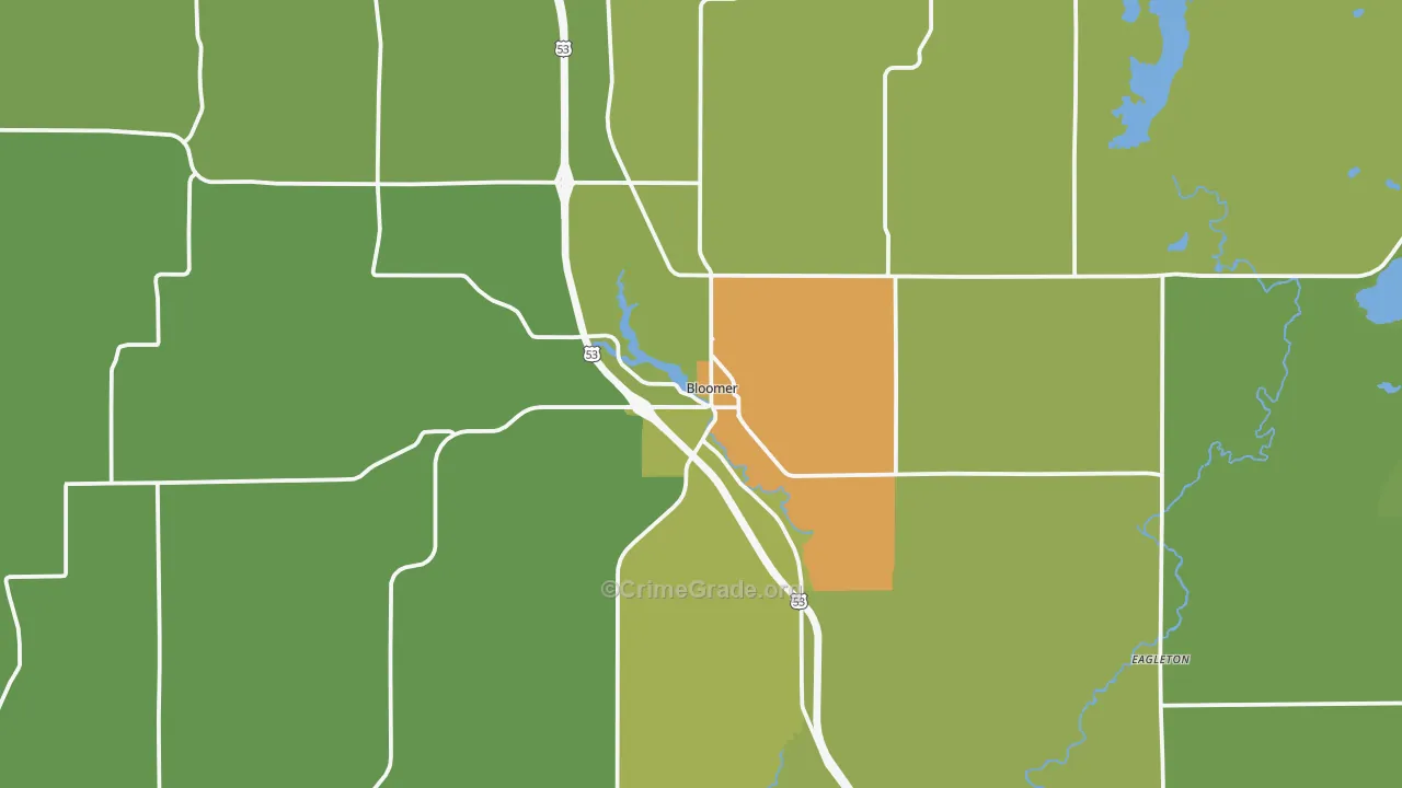 54724, WI Map of Drug-Related Crime Rates