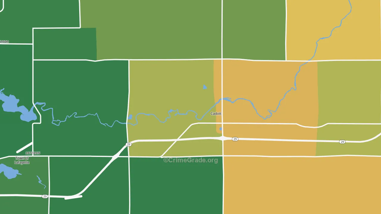 54727, WI Map of Drug-Related Crime Rates