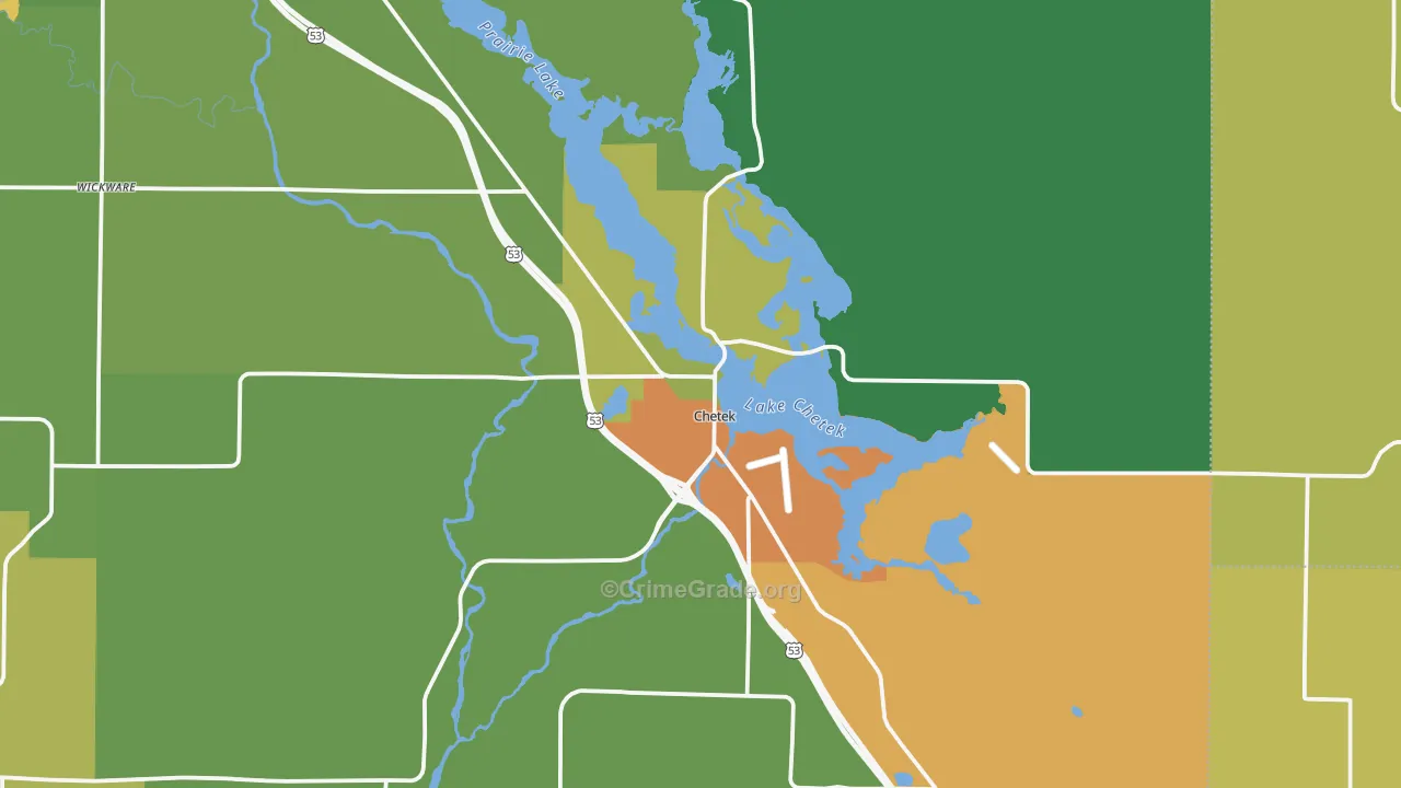 54728, WI Map of Drug-Related Crime Rates
