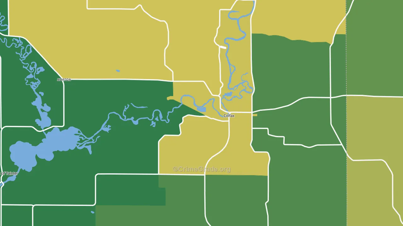 54730, WI Map of Drug-Related Crime Rates