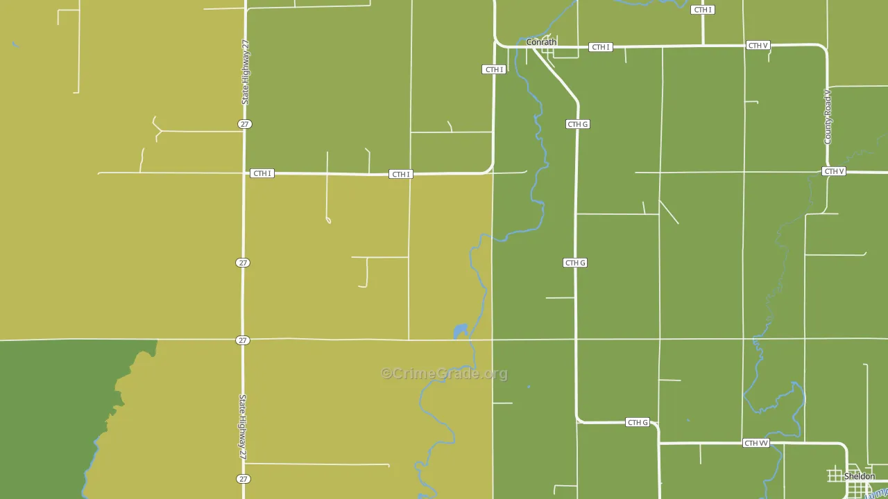 54731, WI Map of Drug-Related Crime Rates