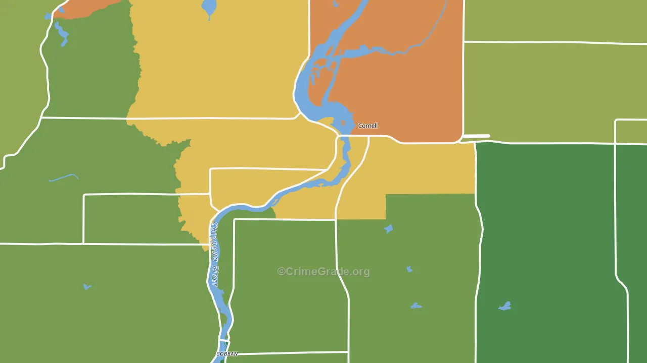 54732, WI Map of Drug-Related Crime Rates