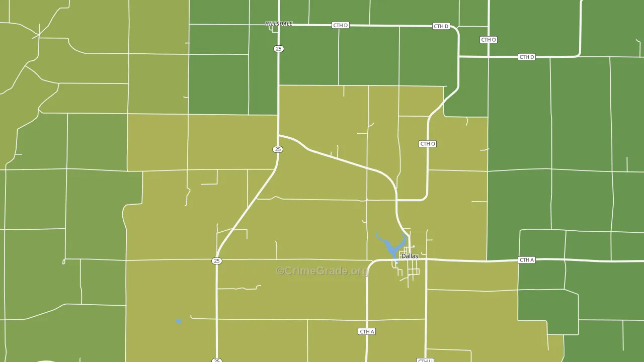 54733, WI Map of Drug-Related Crime Rates