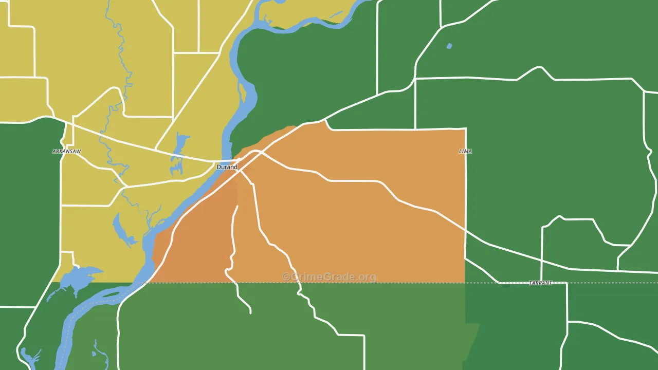 54736, WI Map of Drug-Related Crime Rates