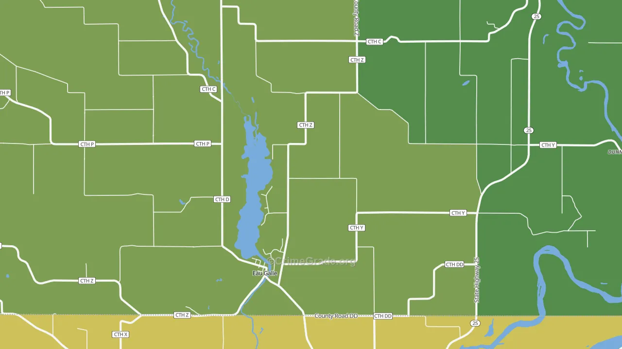 54737, WI Map of Drug-Related Crime Rates