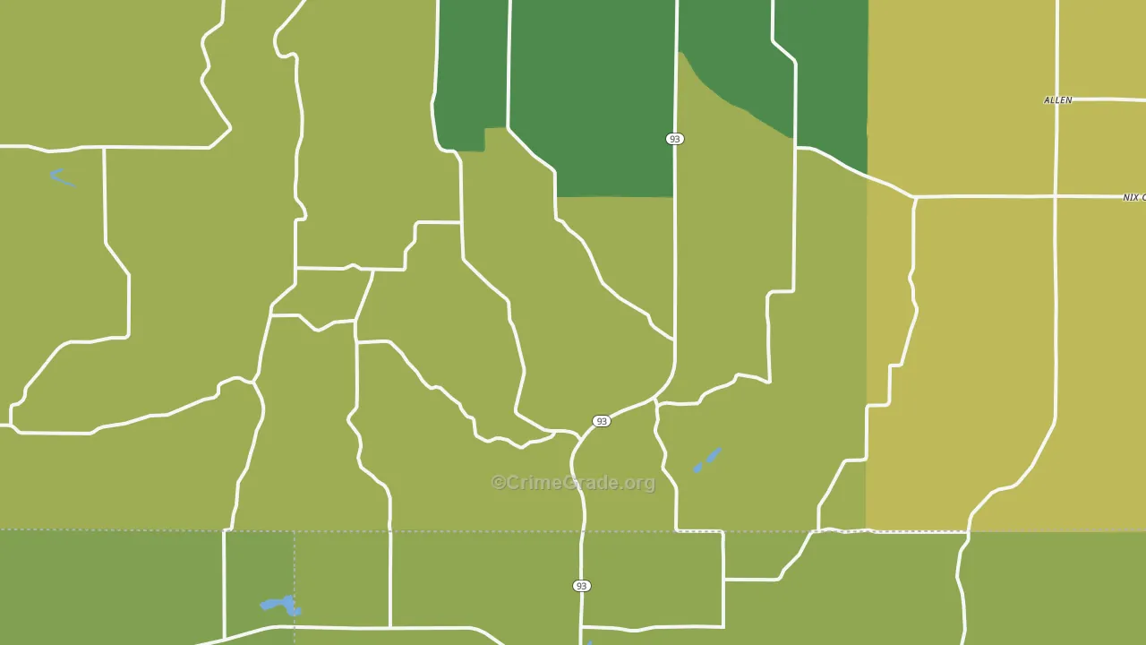 54738, WI Map of Drug-Related Crime Rates