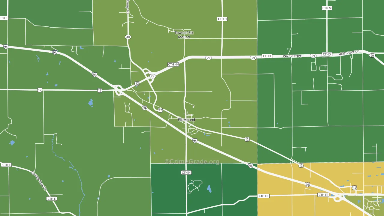 54739, WI Map of Drug-Related Crime Rates