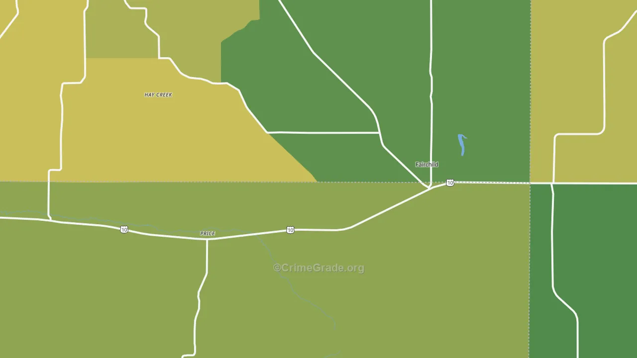 54741, WI Map of Drug-Related Crime Rates