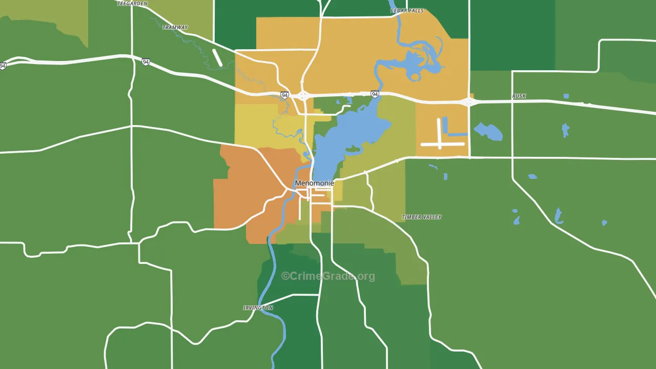 54751, WI Map of Drug-Related Crime Rates
