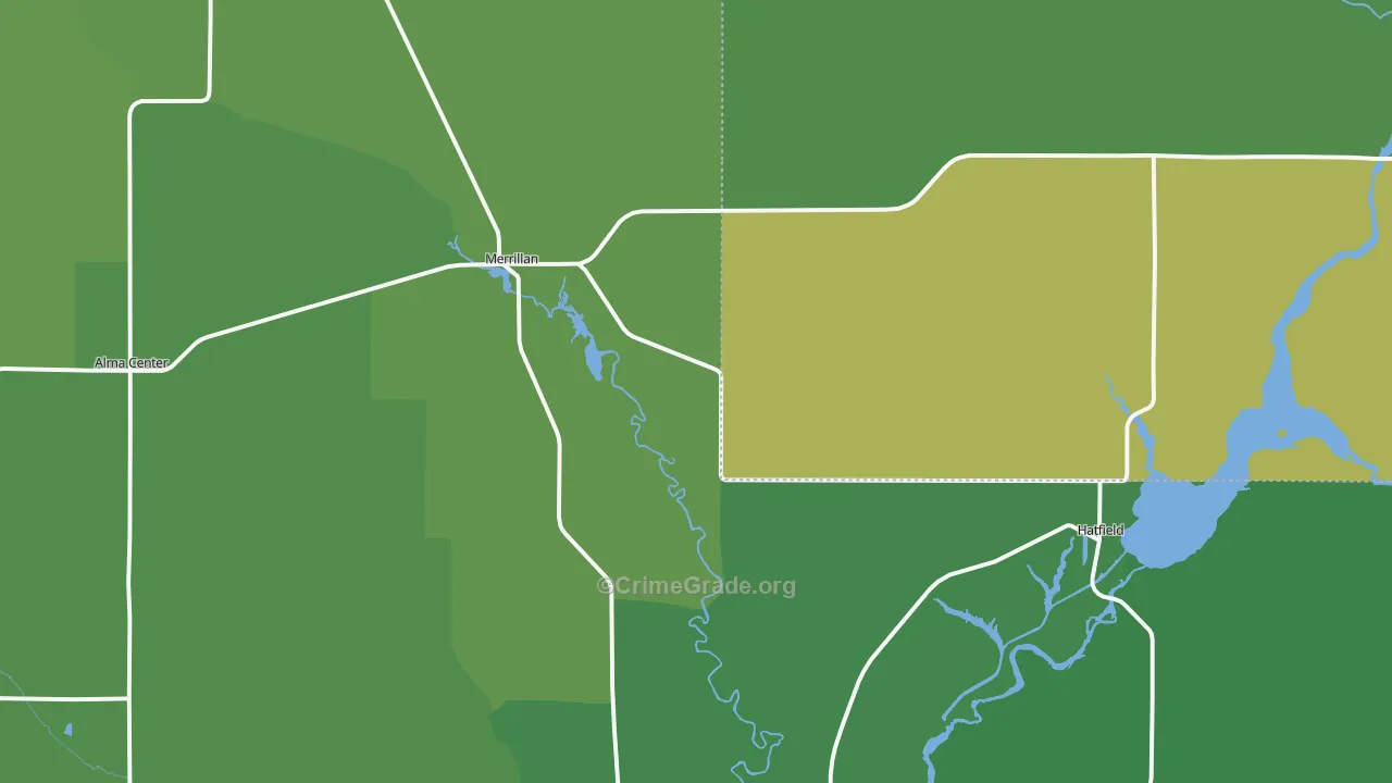 54754, WI Map of Drug-Related Crime Rates