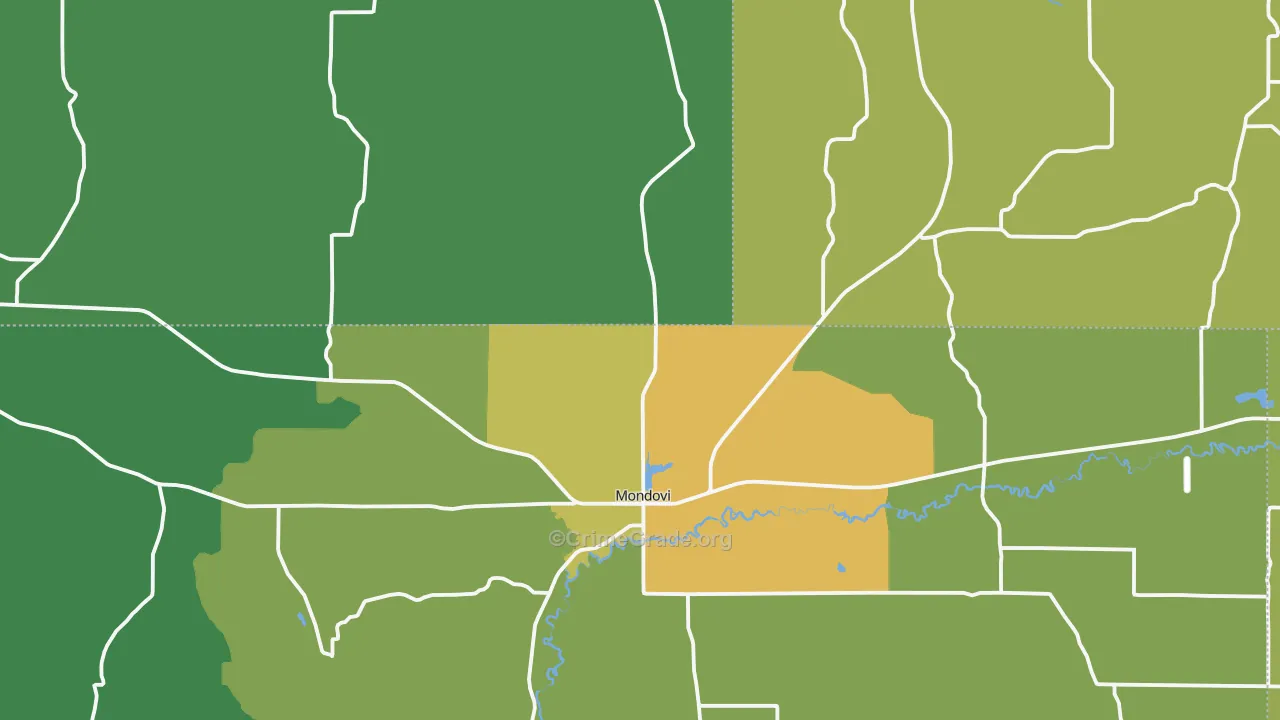 54755, WI Map of Drug-Related Crime Rates