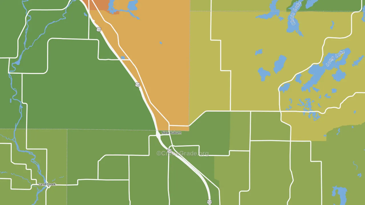 54757, WI Map of Drug-Related Crime Rates