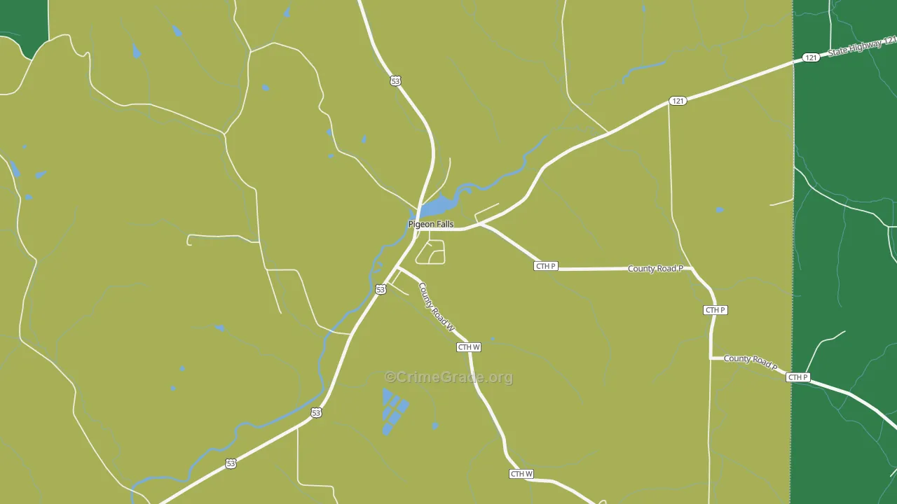 54760, WI Map of Drug-Related Crime Rates