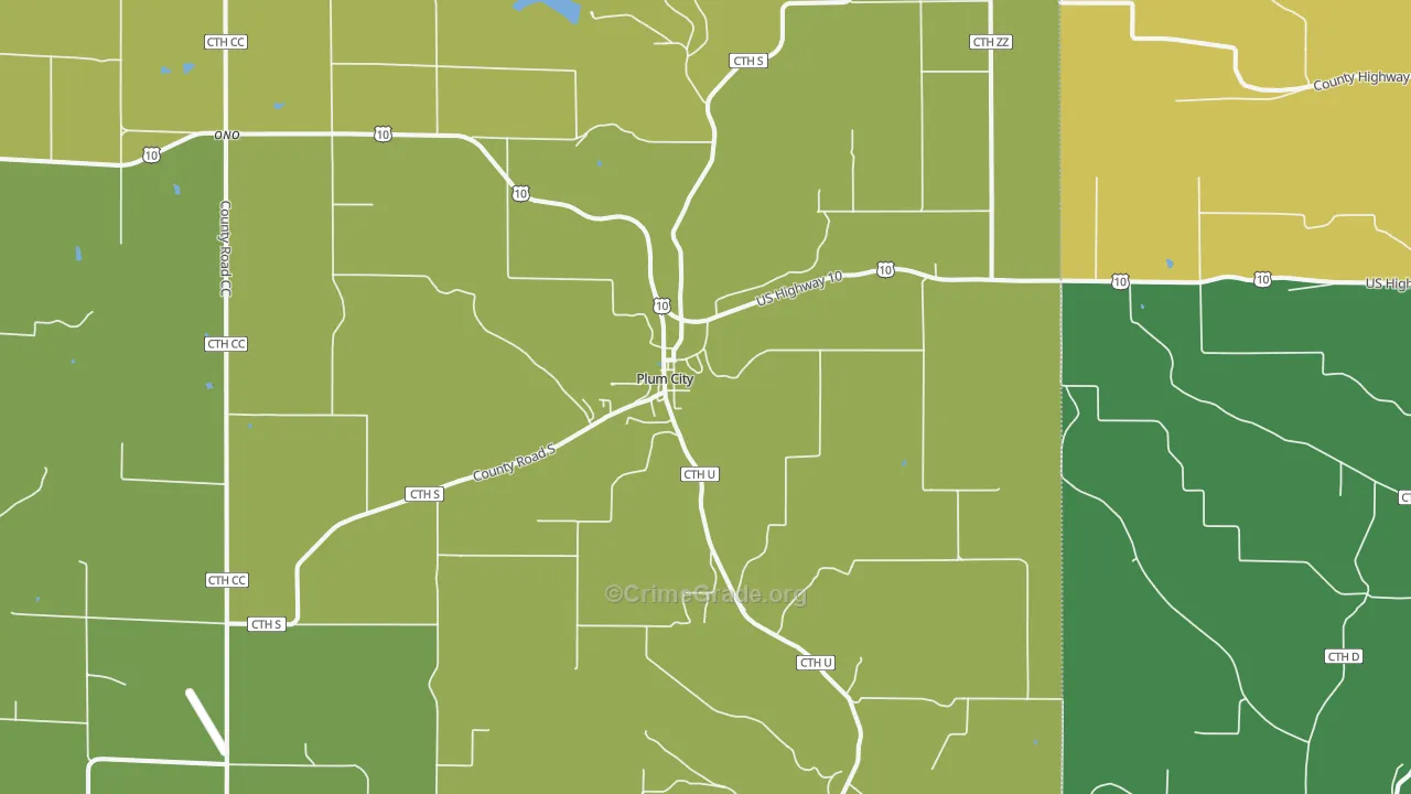 54761, WI Map of Drug-Related Crime Rates
