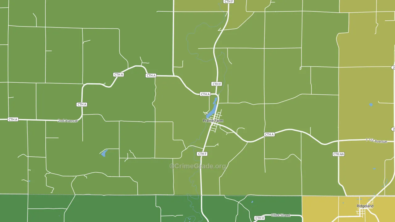 54762, WI Map of Drug-Related Crime Rates