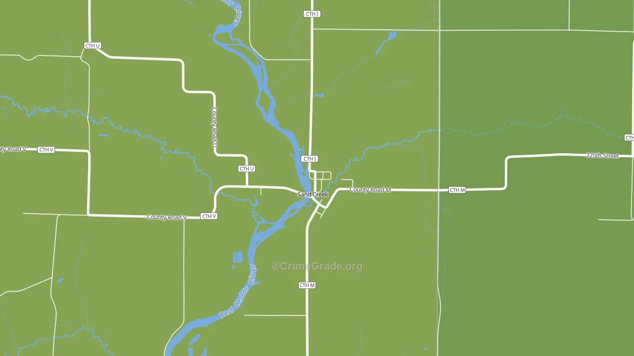 54765, WI Map of Drug-Related Crime Rates