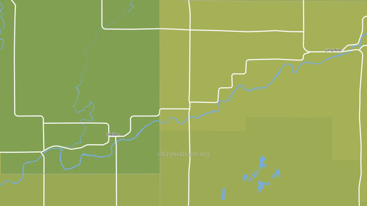 54766, WI Map of Drug-Related Crime Rates
