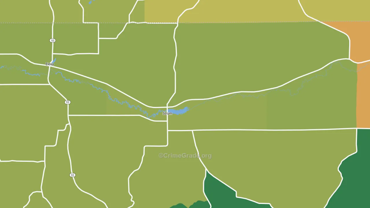 54770, WI Map of Drug-Related Crime Rates