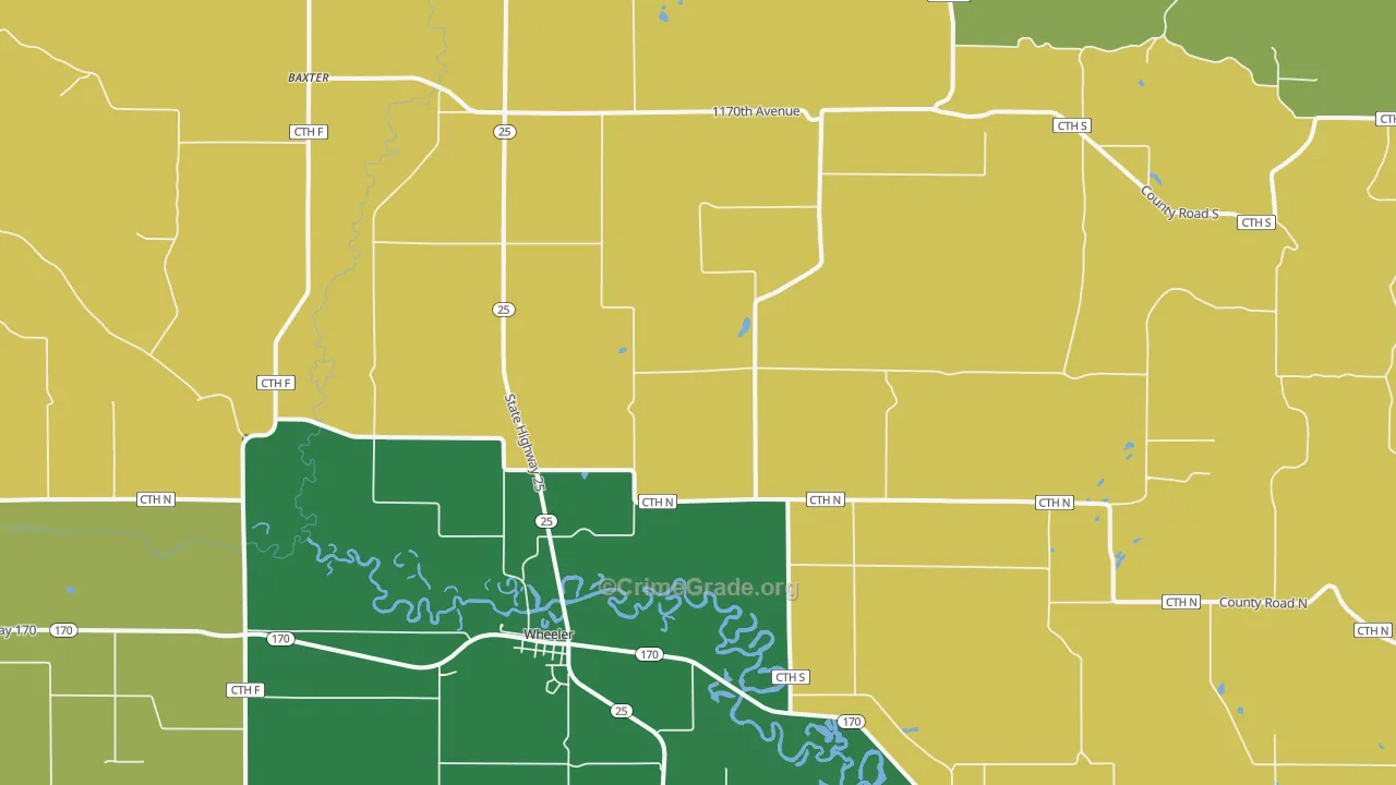 54772, WI Map of Drug-Related Crime Rates